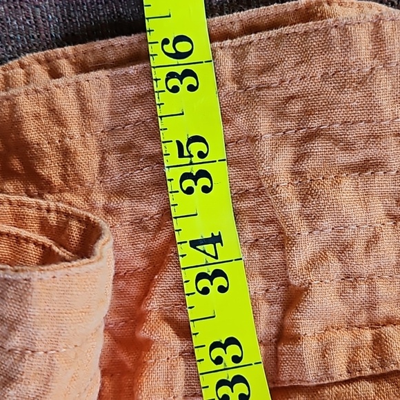 FOR CYNTHIA linen viscose orange side button tunic dress size M - Picture 15 of 15